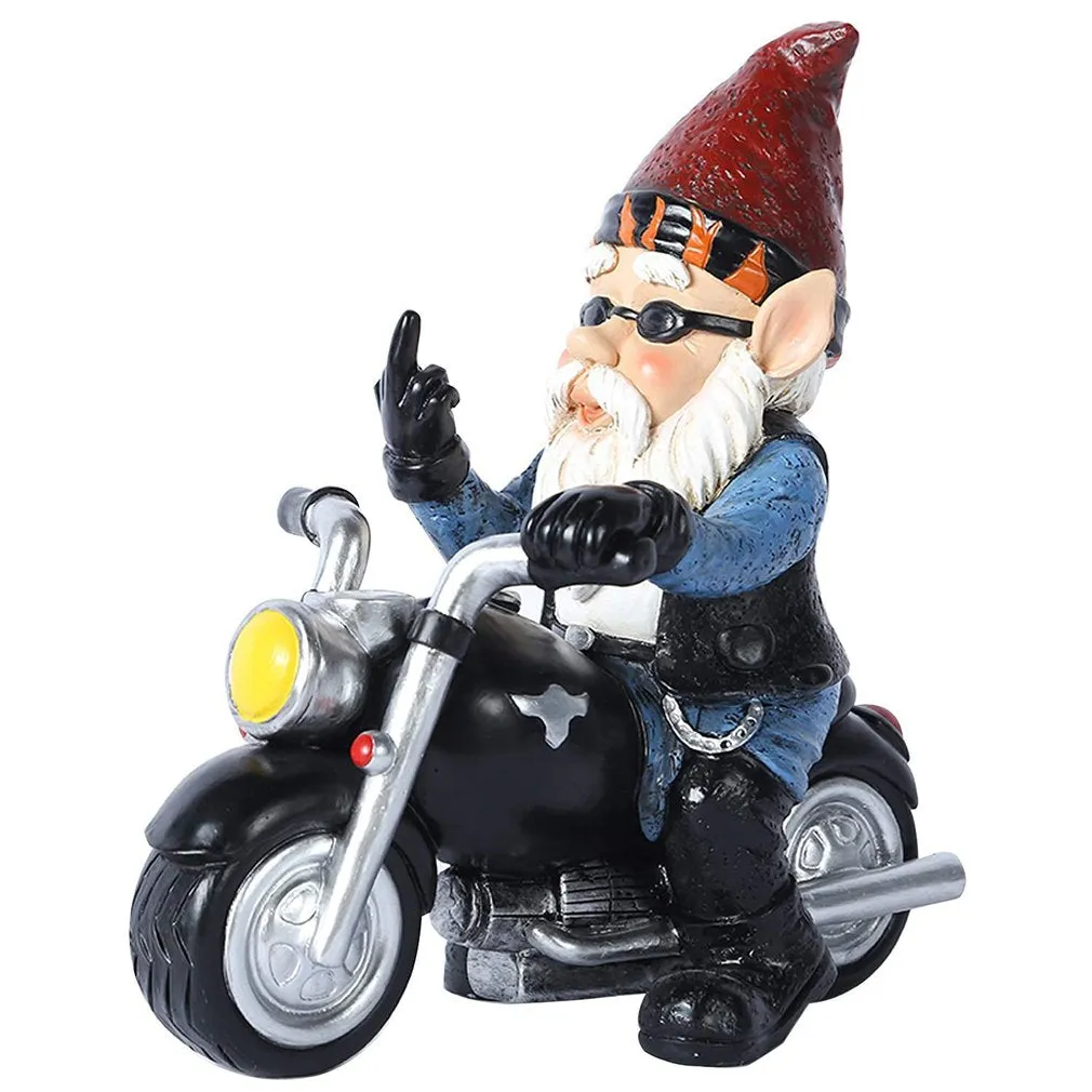 Nain de Jardin Moto Doigt d'Honneur