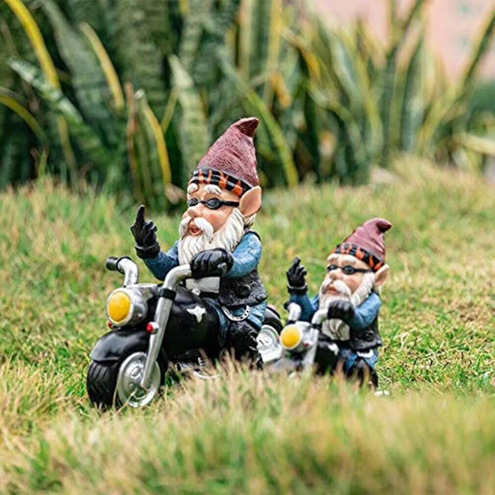 Nain de Jardin Moto Doigt d'Honneur – Image 3