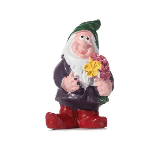 Nain de Jardin tenant un Bouquet